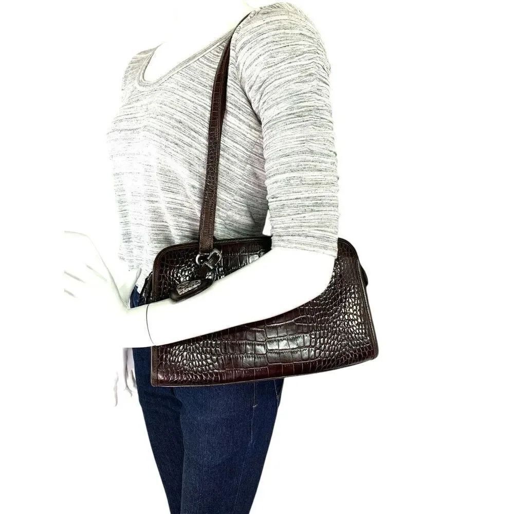 ✨Brighton Alligator Pattern Brown Leather Bag✨
